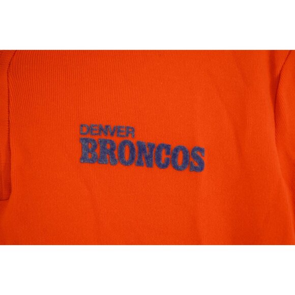Denver Broncos Mens Collared Polyester Shirt Vtg 1970s Polo NFL Orange - Picture 3 of 7